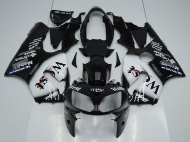 Buy 2002-2006 Glossy Black White West Kawasaki ZX12R Motorcycle Fairings UK