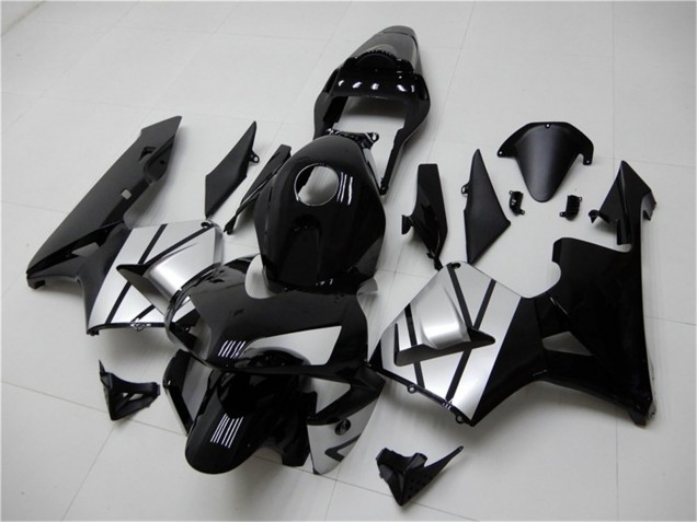 2003-2004 Silver Glossy Black Stripe Honda CBR600RR Motorcycle Fairings UK