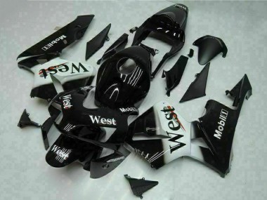 Buy 2003-2004 Glossy Black White West Mobil Honda CBR600RR Motorcycle Fairings UK