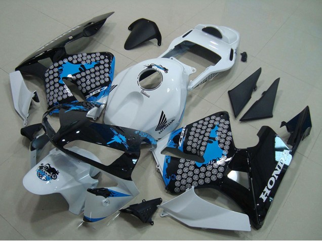 2003-2004 White Blue Glossy Black Honda CBR600RR Motorcycle Fairing UK