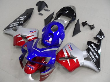 Buy 2003-2004 Silver Red Blue Glossy Black HRC Honda CBR600RR Motorcycle Fairings UK