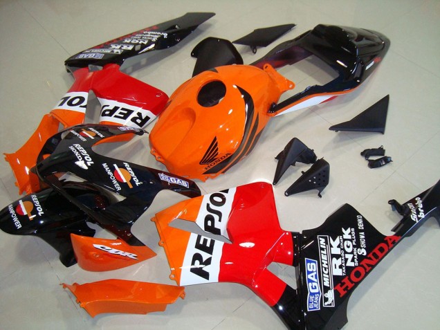2003-2004 Orange White Red Glossy Black Repsol Honda CBR600RR Motorcycle Fairings Kit UK