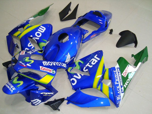 2003-2004 Blue Yellow Green MoviStar Honda CBR600RR Motorcycle Fairing UK