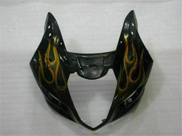2003-2004 Glossy Black Gold Flame Suzuki GSXR 1000 Motorcycle Fairings UK