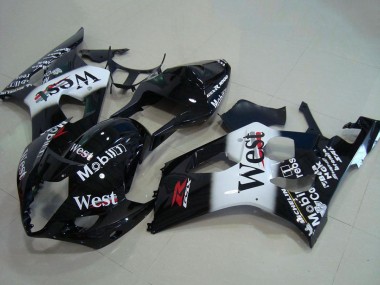 Buy 2003-2004 Glossy Black White West Red Suzuki GSXR 1000 Motorcycle Fairings UK