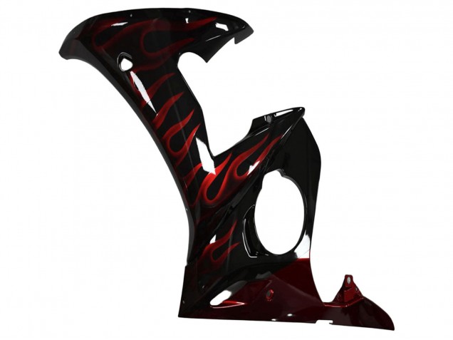 2003-2004 Glossy Black Red Flame Yamaha YZF R6 Motorcycle Fairing UK