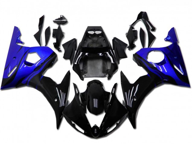 2003-2004 Blue Glossy Black Yamaha YZF R6 Motorcycle Fairing Kits UK