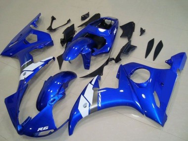 Buy 2003-2004 Blue White OEM Style Yamaha YZF R6 Motorcycle Fairing UK