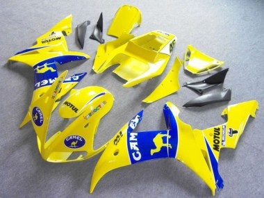 Buy 2003-2004 Yellow Blue Camel Motul Yamaha YZF R6 Motorcycle Fairings UK