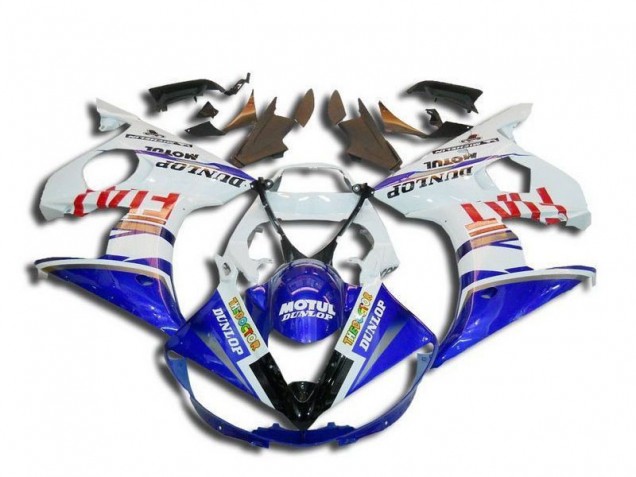 2003-2004 White Blue Red Fiat Motul Dunlop Michelin Yamaha YZF R6 Motorcycle Fairings UK