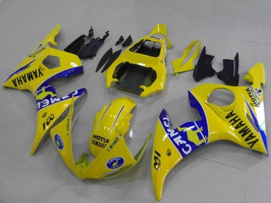 Buy 2003-2004 Yellow Blue Camel Yamaha YZF R6 Motorcycle Fairings UK