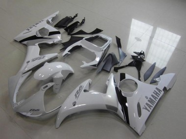 Buy 2003-2004 White Glossy Black Yamaha YZF R6 Motorcycle Fairing Kits UK