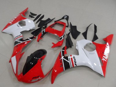 Buy 2003-2004 White Red Glossy Black Yamaha YZF R6 Motorcycle Fairing Kits UK