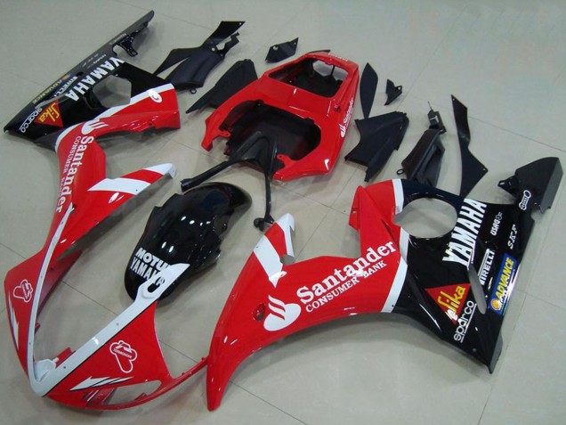 2003-2004 Red White Glossy Black Santander Motul Yamaha YZF R6 Motorcycle Fairings UK