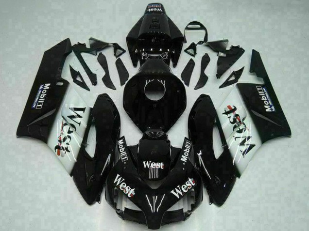 2004-2005 Glossy Black White West Mobil Michelin Honda CBR1000RR Motorcycle Fairings UK