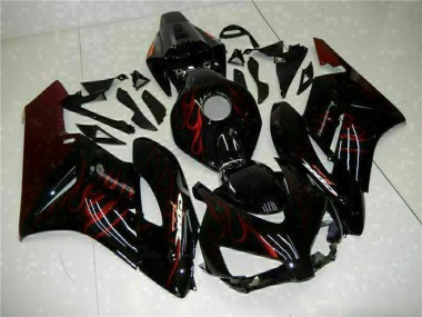 Buy 2004-2005 Glossy Black Red Flame Honda CBR1000RR Motorcycle Fairings UK