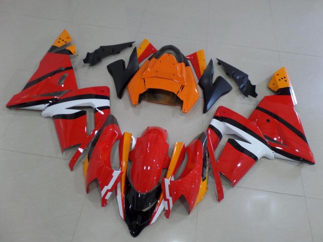 2004-2005 Orange Black and White Kawasaki ZX10R Motorcycle Fairings UK
