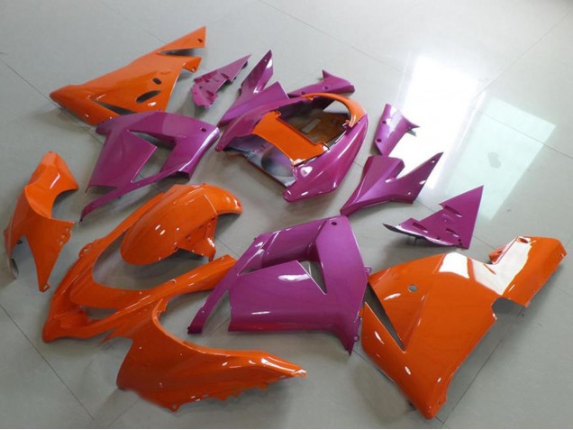 2004-2005 Orange and Pink Kawasaki ZX10R Motorcycle Fairings UK