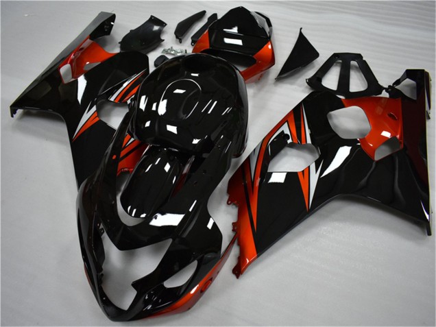 2004-2005 Glossy Black Red Stripe Suzuki GSXR 600/750 Motorcycle Fairings UK