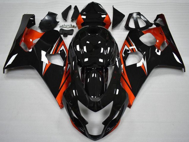 2004-2005 Glossy Black Red Stripe Suzuki GSXR 600/750 Motorcycle Fairings UK