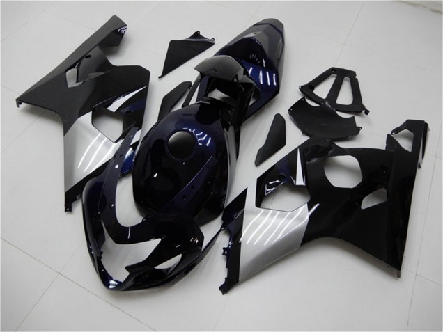2004-2005 Glossy Black Silver Blue Suzuki GSXR 600/750 Motorcycle Fairings UK