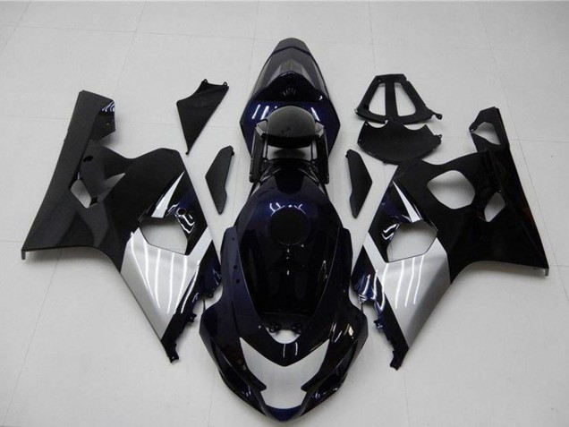 2004-2005 Glossy Black Silver Blue Suzuki GSXR 600/750 Motorcycle Fairings UK