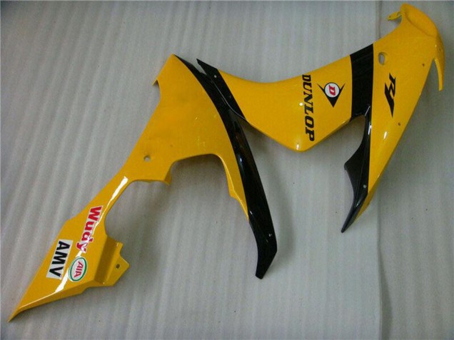 2004-2006 Yellow Glossy Black Dunlop 50 Yamaha YZF R1 Motorcycle Fairings UK