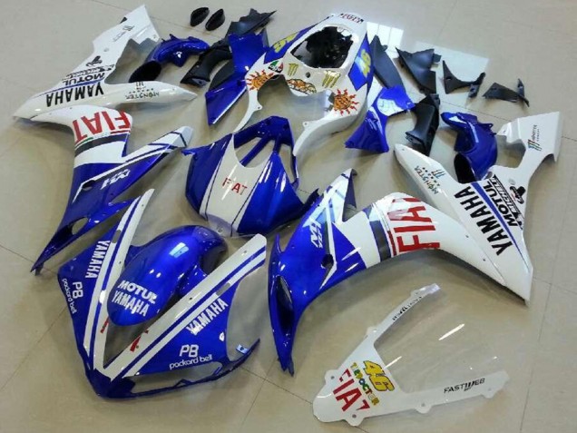 2004-2006 White Blue Red Fiat Yamaha YZF R1 Motorcycle Fairings UK