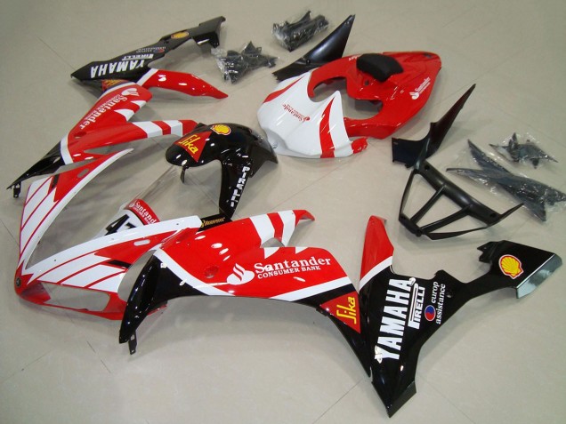 2004-2006 Red White Black Santander Yamaha YZF R1 Motorcycle Fairings UK