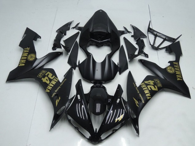 2004-2006 Matte Black Gold Yamaha YZF R1 Motorcycle Fairings UK