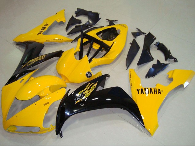 2004-2006 Yellow Glossy Black Yamaha YZF R1 Motorcycle Fairings UK