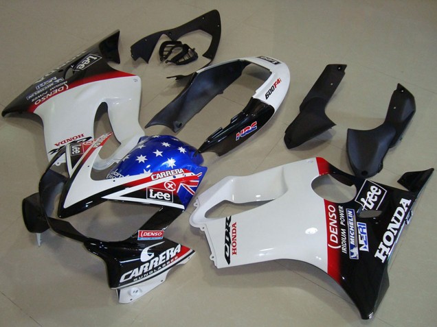 2004-2007 White Red Blue Glossy Black Star Lee Carrera Honda CBR600 F4i Motorcycle Fairings UK