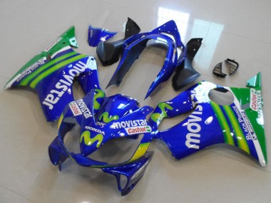 Buy 2004-2007 Blue Green MoviStar Castrol Honda CBR600 F4i Motorcycle Fairings UK