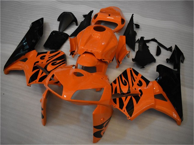 2005-2006 Orange Black Flame Honda CBR600RR Motorcycle Fairing UK
