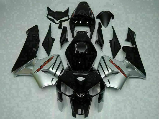 2005-2006 Glossy Black Silver Honda CBR600RR Motorcycle Fairings UK
