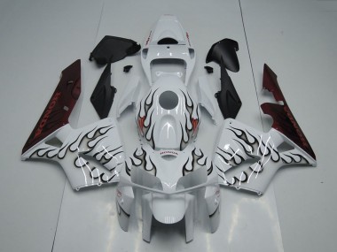 Buy 2005-2006 White Black Flame Honda CBR600RR Motorcycle Fairing UK