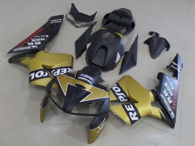 Buy 2005-2006 Matte Black Gold Repsol Honda CBR600RR Motorcycle Fairings UK