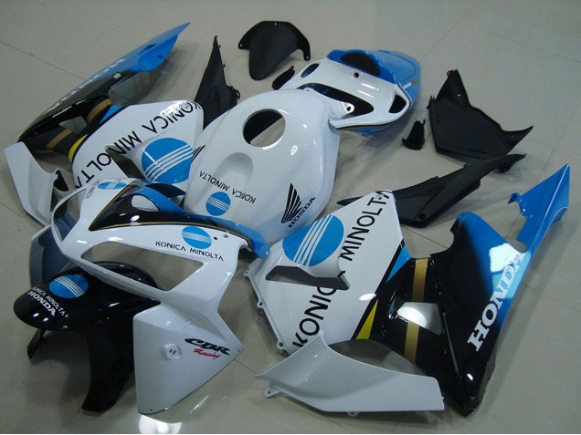 2005-2006 White Blue Glossy Black Konica Minolta Honda CBR600RR Motorcycle Fairings UK