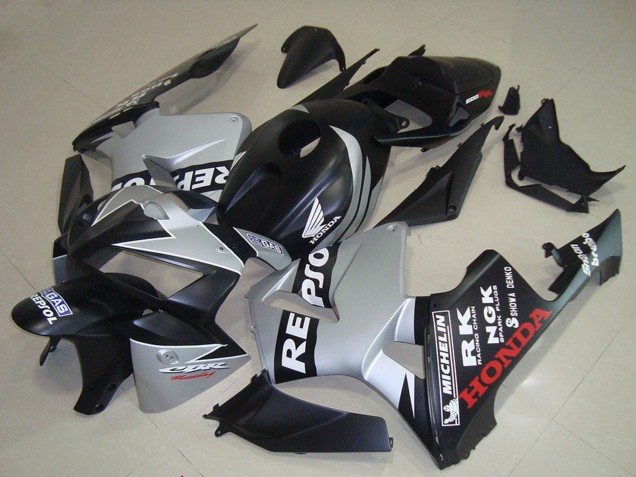 2005-2006 Matte Black Silver Repsol Honda CBR600RR Motorcycle Fairings UK