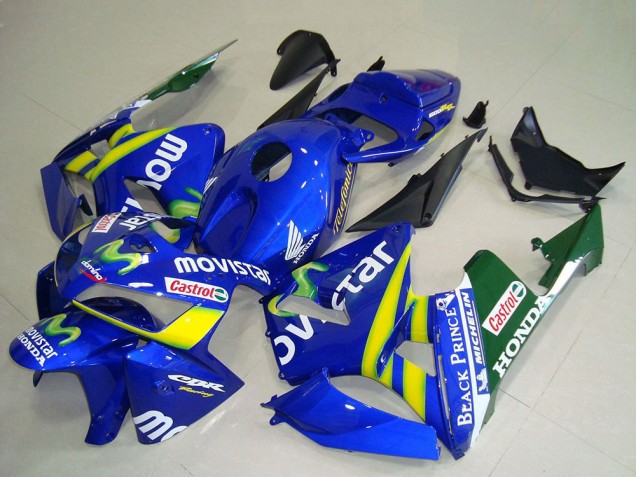2005-2006 Blue Yellow Green White MoviStar Red Castrol Honda CBR600RR Motorcycle Fairings UK