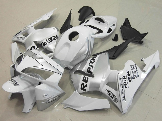 2005-2006 White Silver Black Repsol Honda CBR600RR Motorcycle Fairings UK