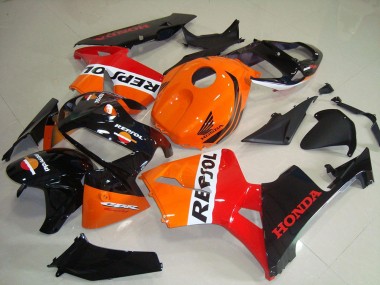 Buy 2005-2006 Orange White Red Glossy Black Repsol Honda CBR600RR Motorcycle Fairing Kits UK