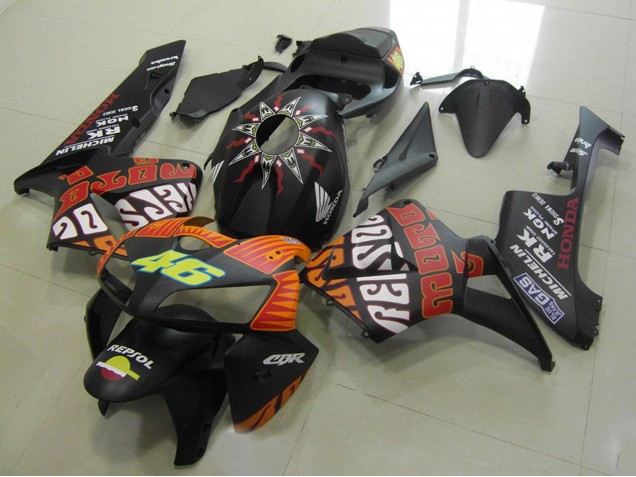 2005-2006 Matte Black Orange Yellow Rossi 46 Honda CBR600RR Motorcycle Fairings UK