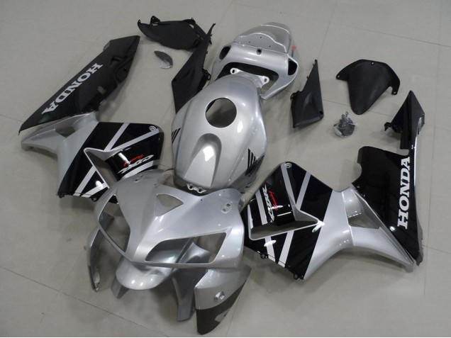 2005-2006 Silver Glossy Black Honda CBR600RR Motorcycle Fairings UK