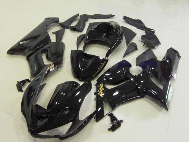 Buy 2005-2006 Glossy Black Gold Decals Kawasaki ZX6R Motorcycle Fairings UK
