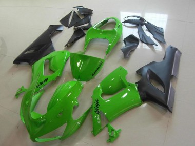 Buy 2005-2006 Green Matte Black Kawasaki ZX6R Motorcycle Fairings UK