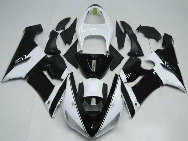 2005-2006 White Glossy Black Kawasaki ZX6R Motorcycle Fairings UK