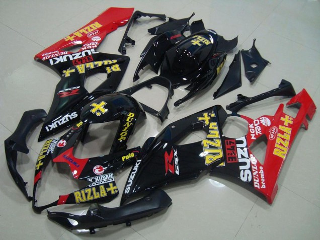 2005-2006 Glossy Black Red Gold Rizla Suzuki GSXR 1000 Motorcycle Fairings UK