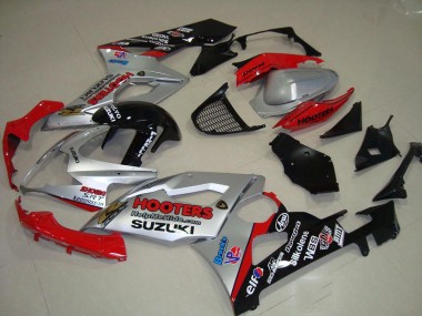 Buy 2005-2006 Silver Red Black Hooters Suzuki GSXR 1000 Motorcycle Fairings UK