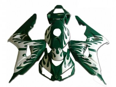 Buy 2006-2007 White Green Flame Honda CBR1000RR Motorcycle Fairings UK
